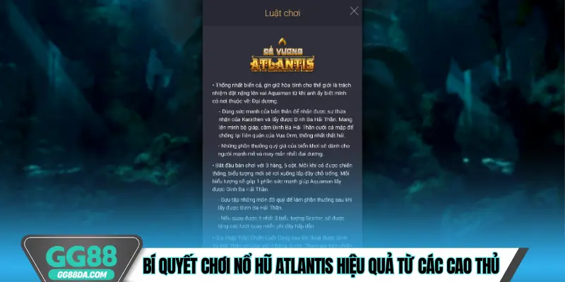 Bí quyết chơi nổ hũ Atlantis hiệu quả từ các cao thủ
