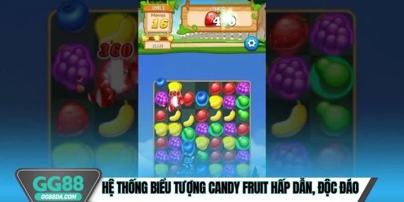 Hệ thống biểu tượng Candy Fruit hấp dẫn, độc đáo
